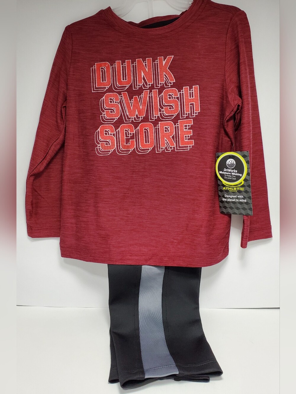 NWT 4T 2 Piece Athletic Works Long Sleeve Shirt with Pants Basketball